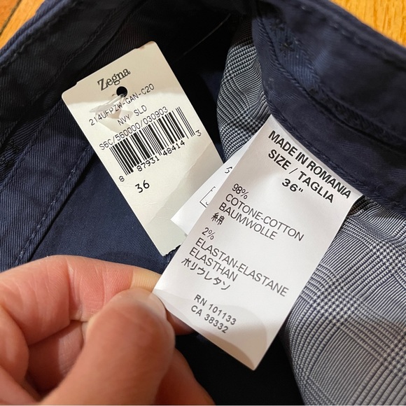 リクエスト Ermenegildo Zegna Mens Casual Chino Pants Size 36 x 29 Cotton Blue